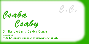 csaba csaby business card